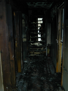 Old Stone Gallery fire picture.Main hallway