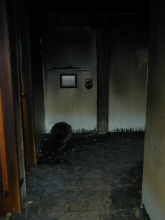 Old Stone Gallery fire picture.Passage outside washrooms