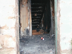 Old Stone Gallery fire picture.Old Pine floors destroyed
