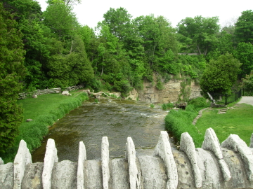View from the Cobblestone Bridge looking towards the brink of Websters Falls.